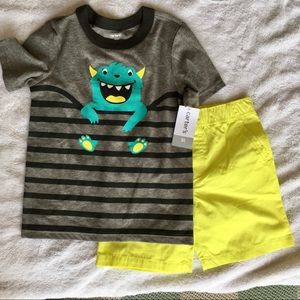 Toddler boys tshirt and shorts - monsters - 3T NWT